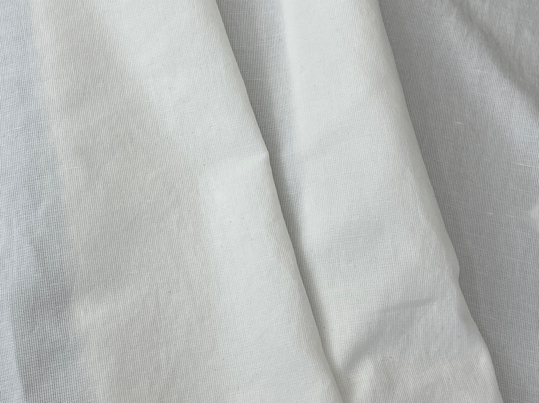 Subtle Textured Linen Cotton Fabric | Bleached Off-White | 52" 8260
