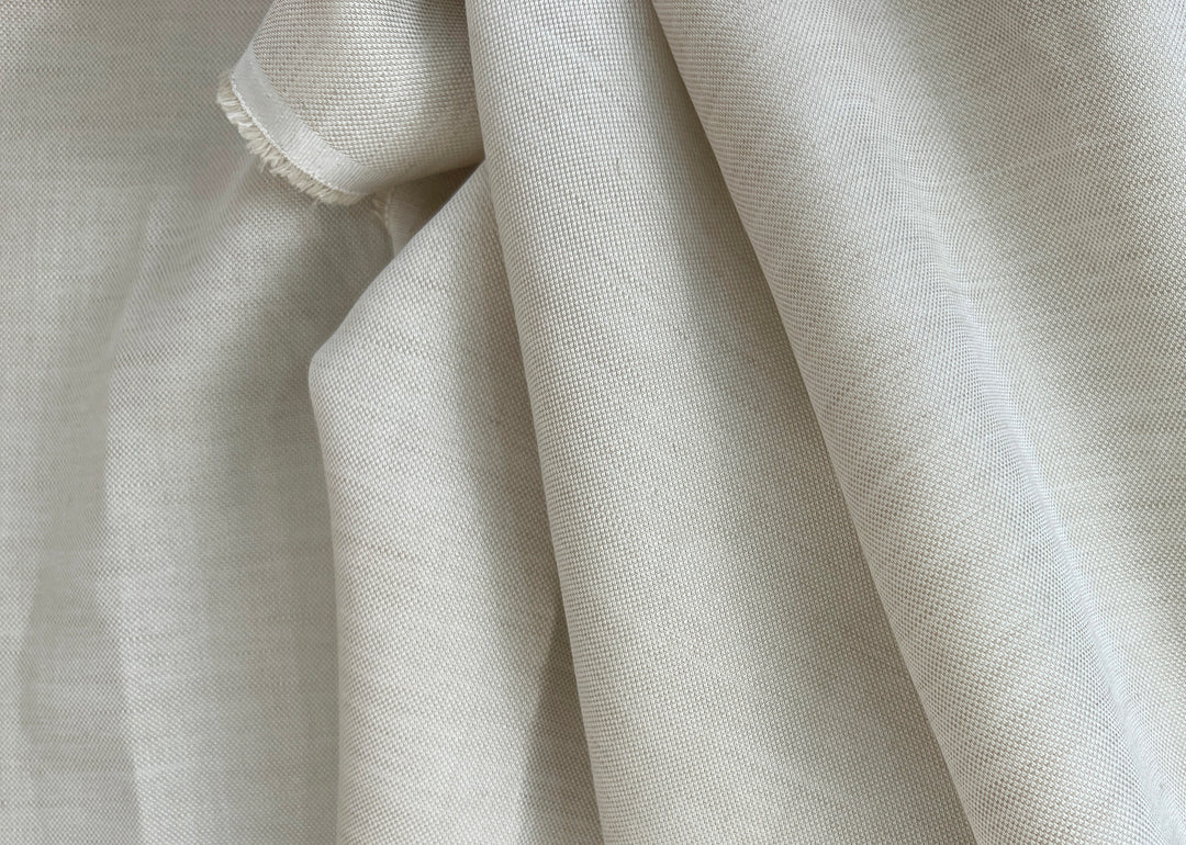 Linen Lyocell Textured Dobby Fabric | Neutral Two-Tone Chambray 1629