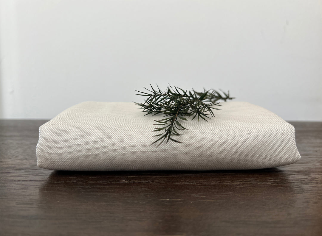 Linen Lyocell Textured Dobby Fabric | Neutral Two-Tone Chambray 1629