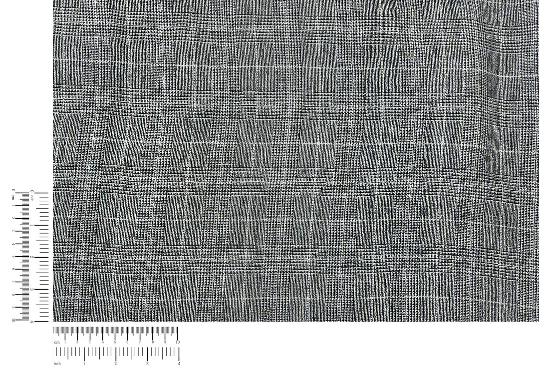 High Twisted Linen Polyester Glen Check Fabric (6068)