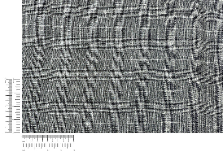High Twisted Linen Polyester Glen Check Fabric (6068)