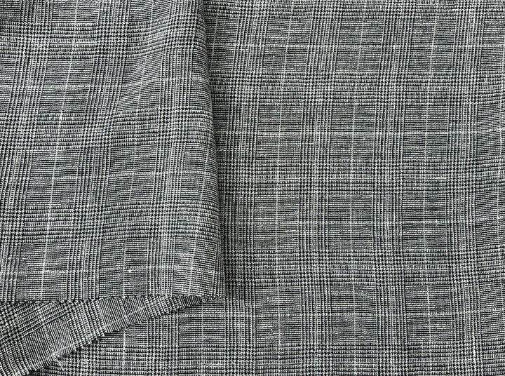 High Twisted Linen Polyester Glen Check Fabric (6068)