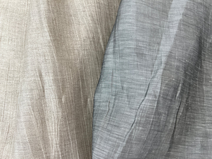 Textured Crushed Linen Blend Fabric | Creased Wrinkle Effect | 54"