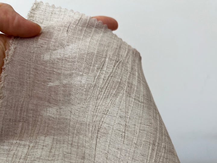 Textured Crushed Linen Blend Fabric | Creased Wrinkle Effect | 54"