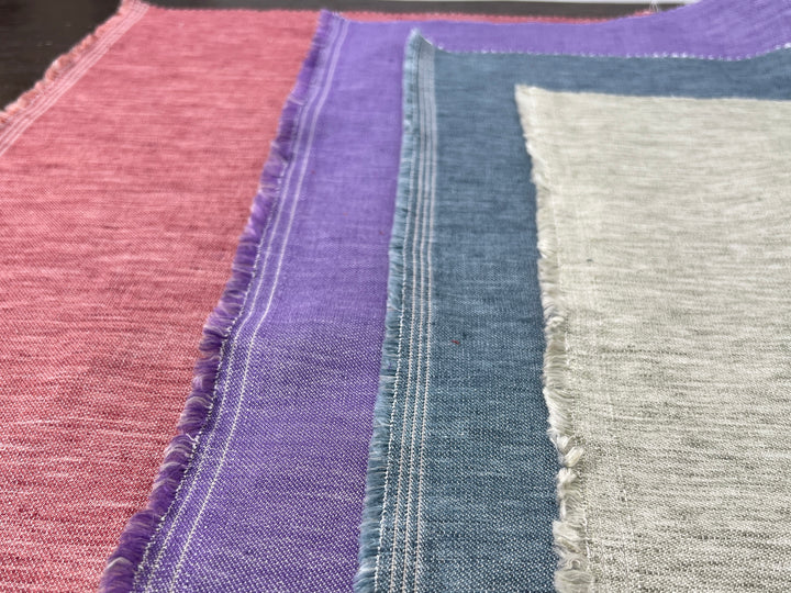 Double-Face Linen Cotton Fabric | Two-Tone Reversible Weave | 52" 6953 6954 6955 6956