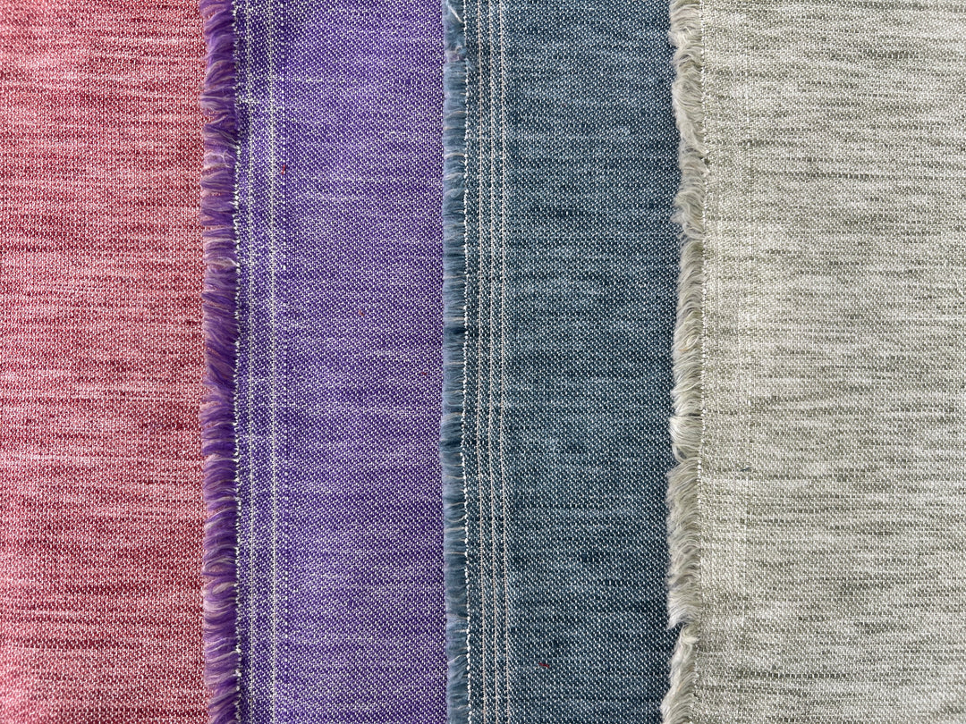 Double-Face Linen Cotton Fabric | Two-Tone Reversible Weave | 52" 6953 6954 6955 6956