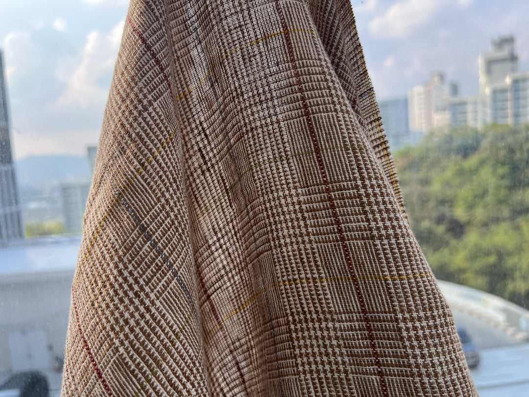 Heavyweight 100% Linen Glen Plaid Fabric | Pre-Washed Soft Hand | Heavy Weight 7552 7553