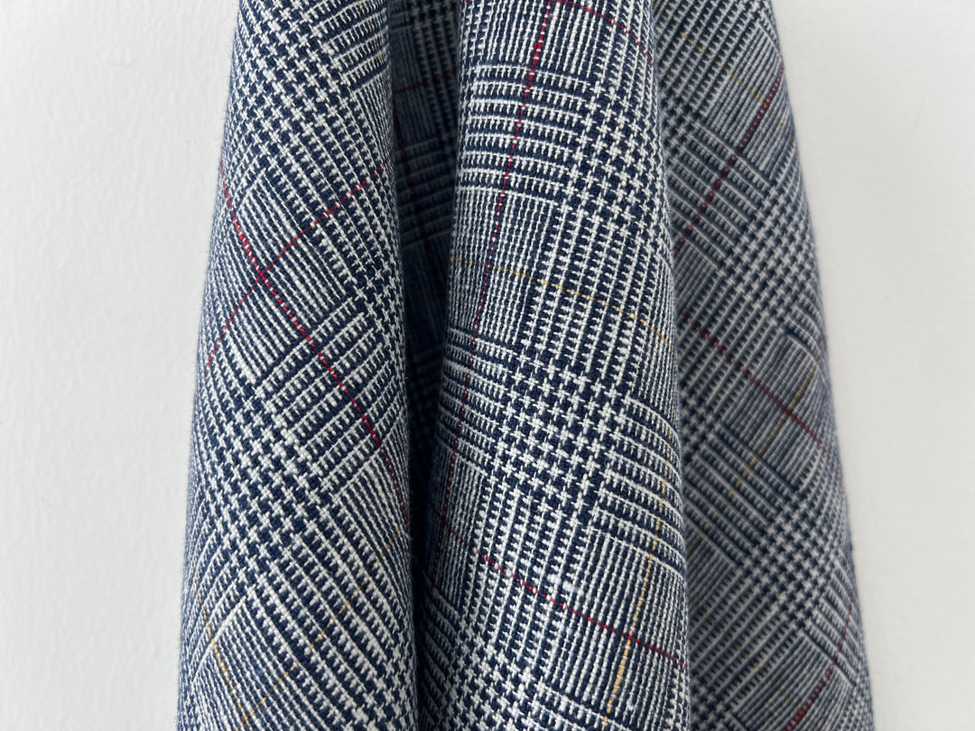 Heavyweight 100% Linen Glen Plaid Fabric | Pre-Washed Soft Hand | Heavy Weight 7552 7553