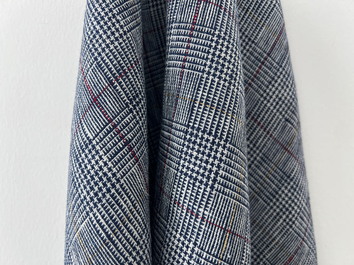 Heavyweight 100% Linen Glen Plaid Fabric | Pre-Washed Soft Hand | Heavy Weight 7552 7553