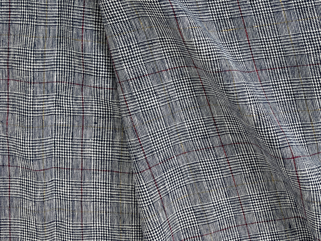 Heavyweight 100% Linen Glen Plaid Fabric | Pre-Washed Soft Hand | Heavy Weight 7552 7553