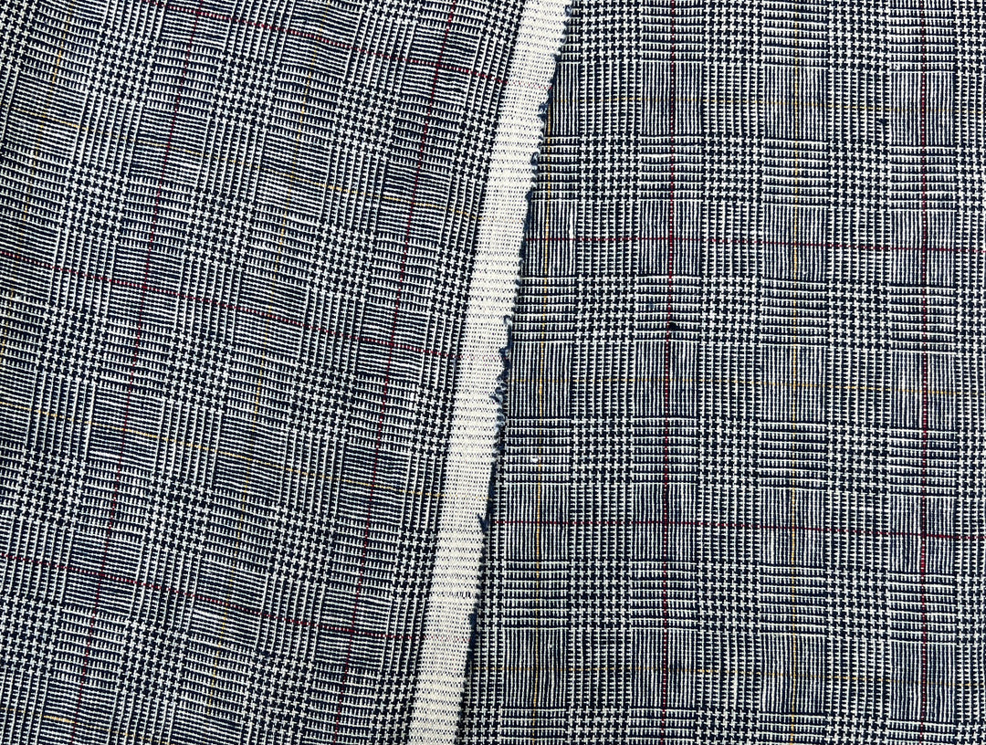 Heavyweight 100% Linen Glen Plaid Fabric | Pre-Washed Soft Hand | Heavy Weight 7552 7553