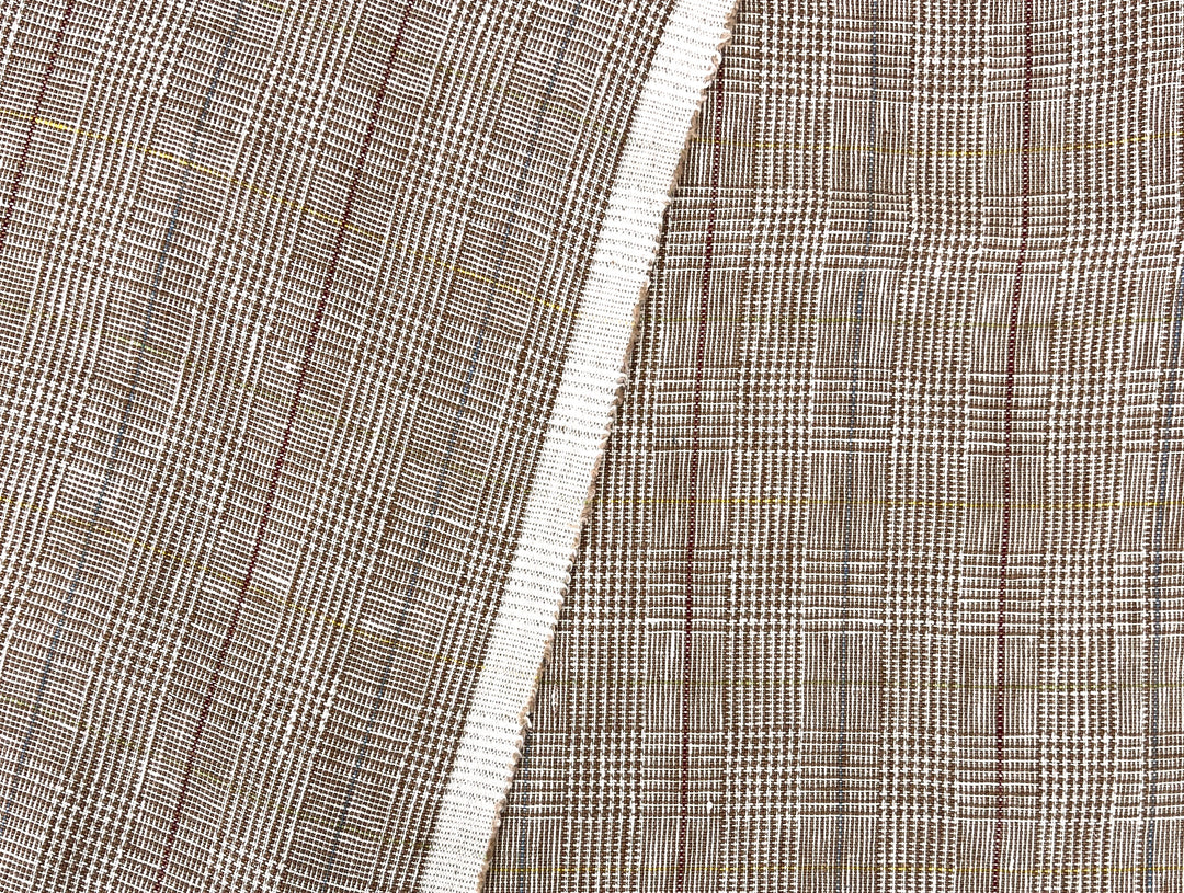 Heavyweight 100% Linen Glen Plaid Fabric | Pre-Washed Soft Hand | Heavy Weight 7552 7553