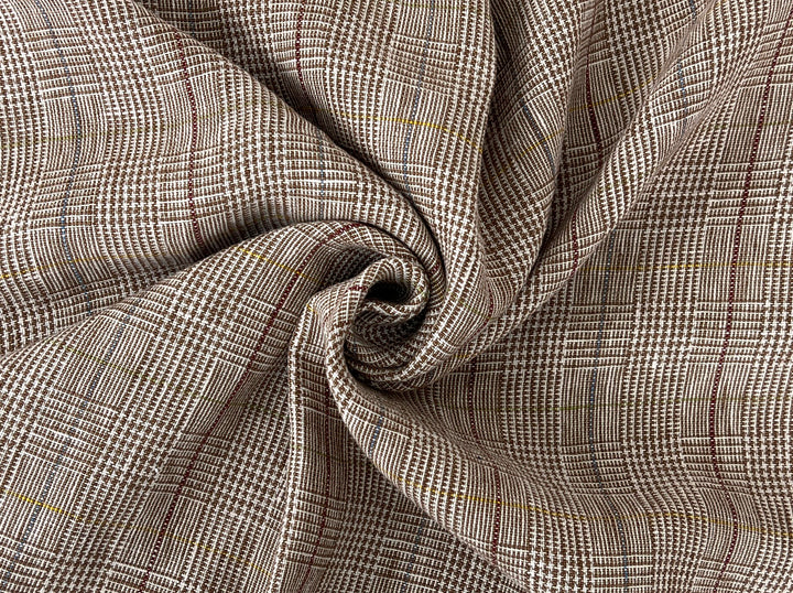 Heavyweight 100% Linen Glen Plaid Fabric | Pre-Washed Soft Hand | Heavy Weight 7552 7553