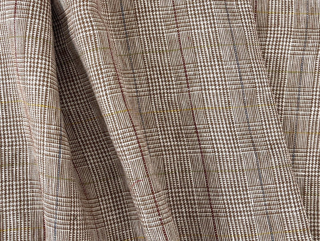 Heavyweight 100% Linen Glen Plaid Fabric | Pre-Washed Soft Hand | Heavy Weight 7552 7553