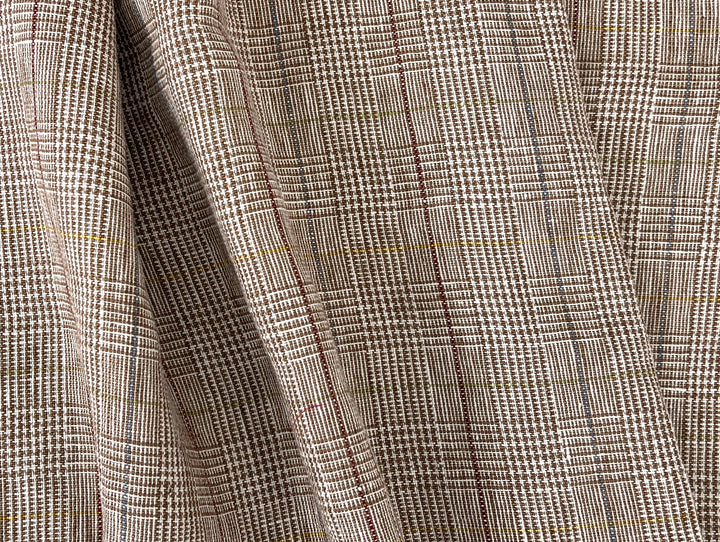 Heavyweight 100% Linen Glen Plaid Fabric | Pre-Washed Soft Hand | Heavy Weight 7552 7553