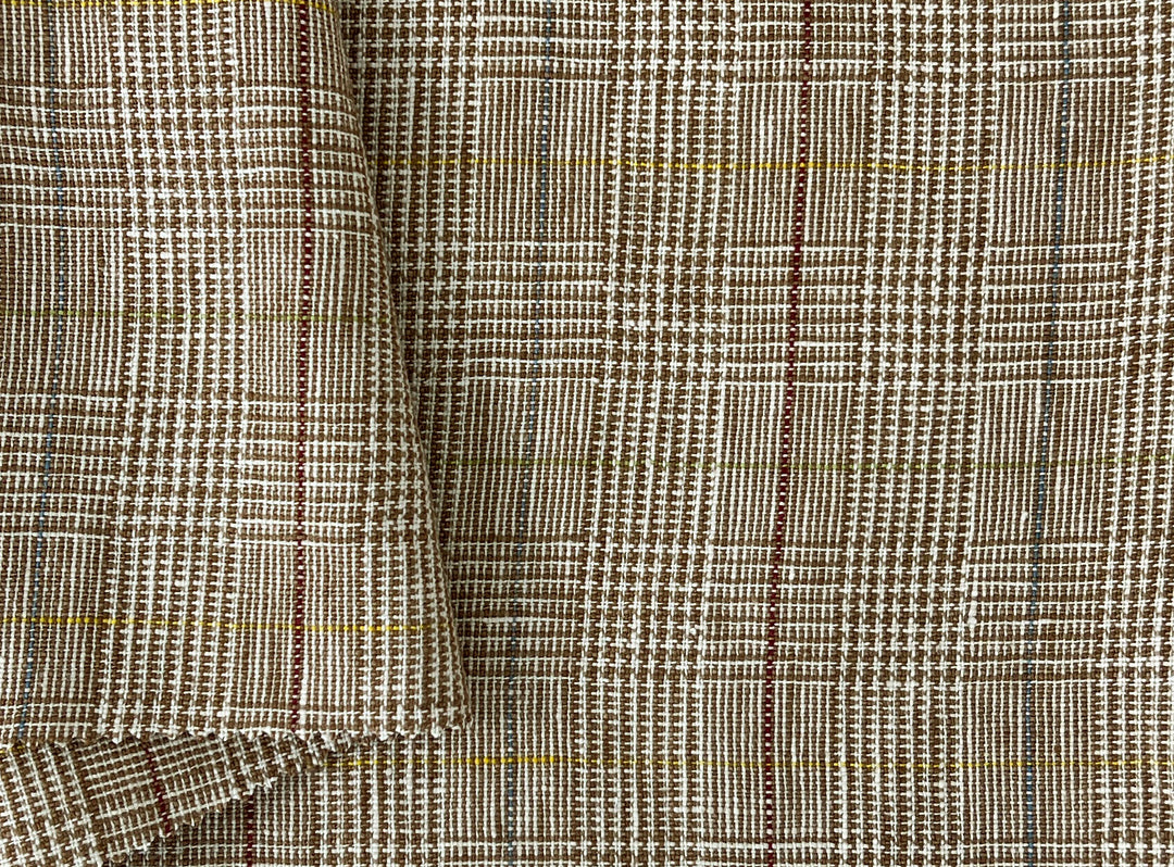 Heavyweight 100% Linen Glen Plaid Fabric | Pre-Washed Soft Hand | Heavy Weight 7552 7553