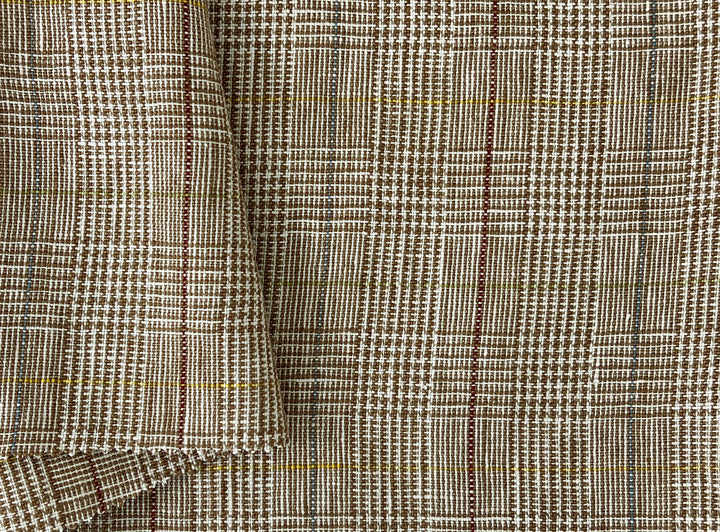 Heavyweight 100% Linen Glen Plaid Fabric | Pre-Washed Soft Hand | Heavy Weight 7552 7553