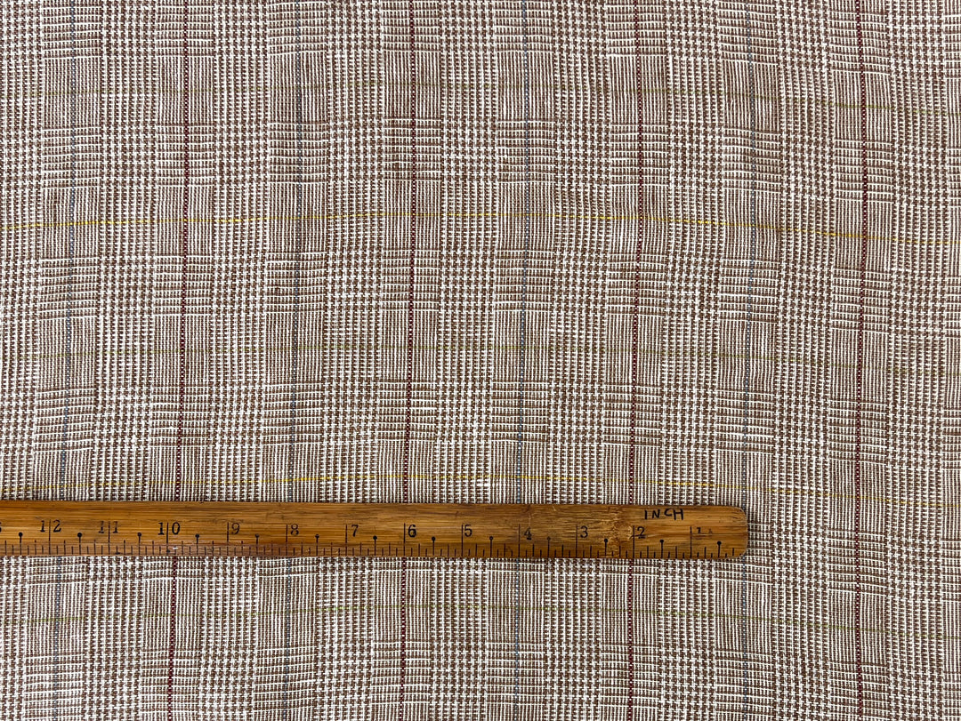 Heavyweight 100% Linen Glen Plaid Fabric | Pre-Washed Soft Hand | Heavy Weight 7552 7553
