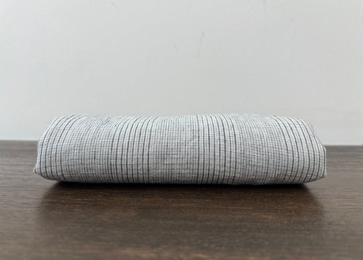 Grey Houndstooth Glen Plaid Linen Fabric – 100% Linen 8046 8500