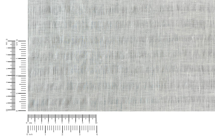White Linen Ramie Blend Fabric | Subtle Weft Stripe & Gentle Wrinkle Effect | 51" 4196