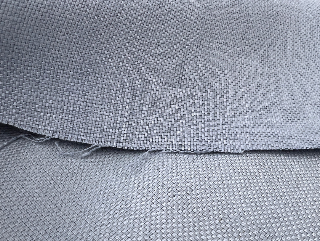 Pale Slate Blue Heavyweight 100% Linen Fabric | Basketweave | 44"