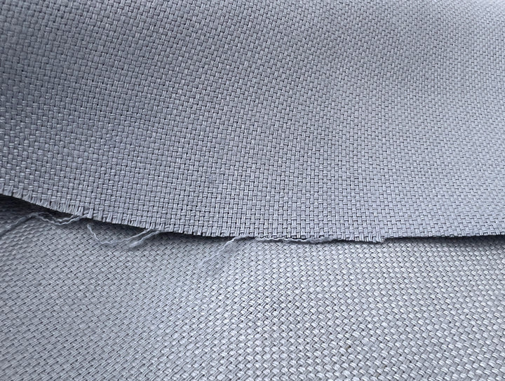 Pale Slate Blue Heavyweight 100% Linen Fabric | Basketweave | 44"