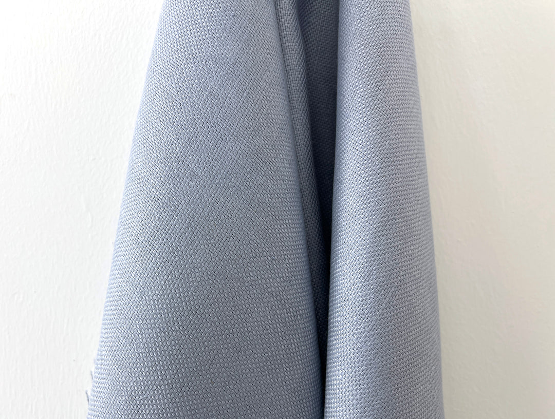 Pale Slate Blue Heavyweight 100% Linen Fabric | Basketweave | 44"