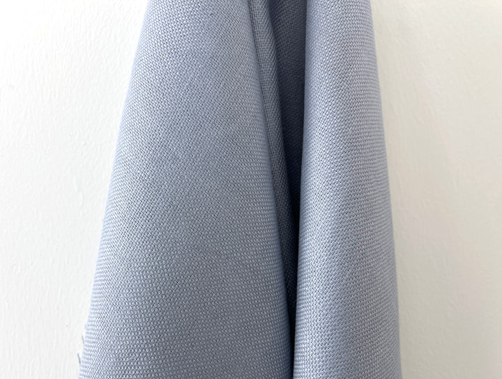 Pale Slate Blue Heavyweight 100% Linen Fabric | Basketweave | 44"