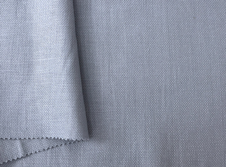 Pale Slate Blue Heavyweight 100% Linen Fabric | Basketweave | 44"
