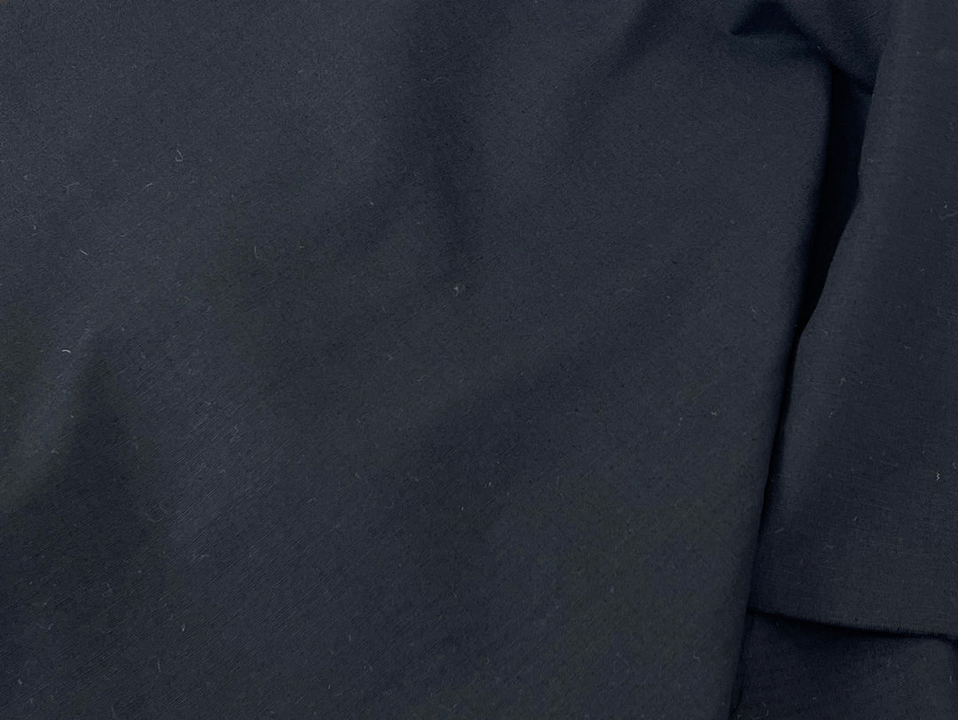 Black Double-Face Linen Cotton Blend Fabric | Medium-Heavy Weight | Subtle Stretch 6084