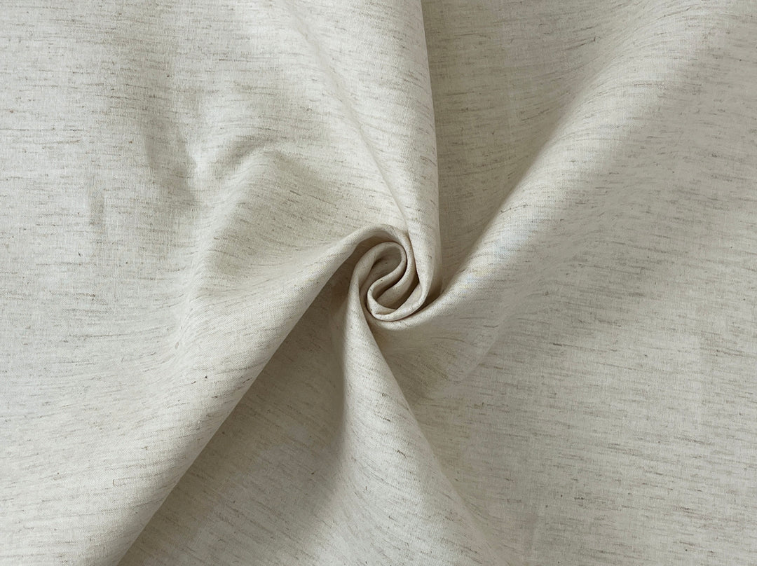 Natural Ivory Double-Face Linen Cotton Fabric | Plain Weave Face & Canvas Back | 320g | 42"   146