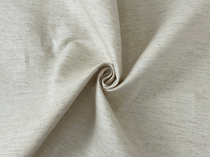 Natural Ivory Double-Face Linen Cotton Fabric | Plain Weave Face & Canvas Back | 320g | 42"   146