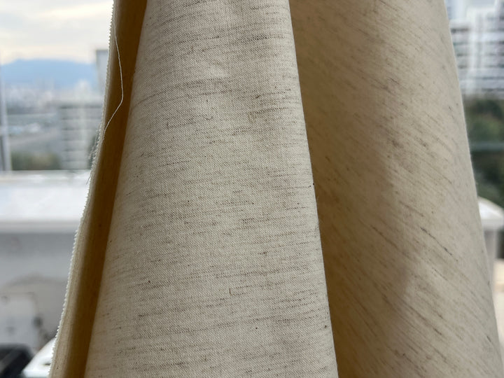 Natural Ivory Double-Face Linen Cotton Fabric | Plain Weave Face & Canvas Back | 320g | 42"   146