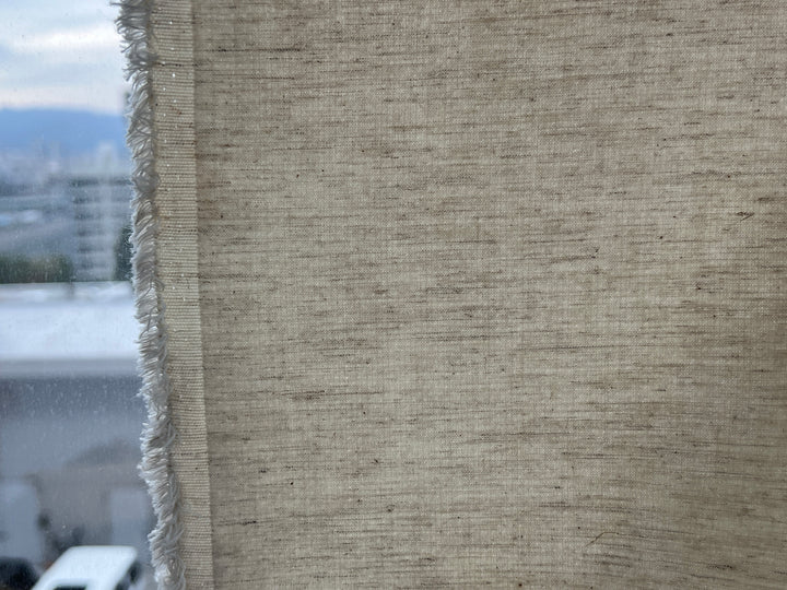 Natural Ivory Double-Face Linen Cotton Fabric | Plain Weave Face & Canvas Back | 320g | 42"   146