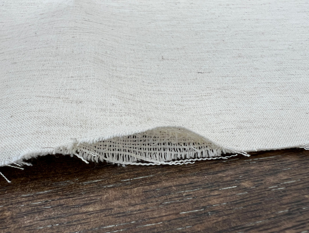 Natural Ivory Double-Face Linen Cotton Fabric | Plain Weave Face & Canvas Back | 320g | 42"   146