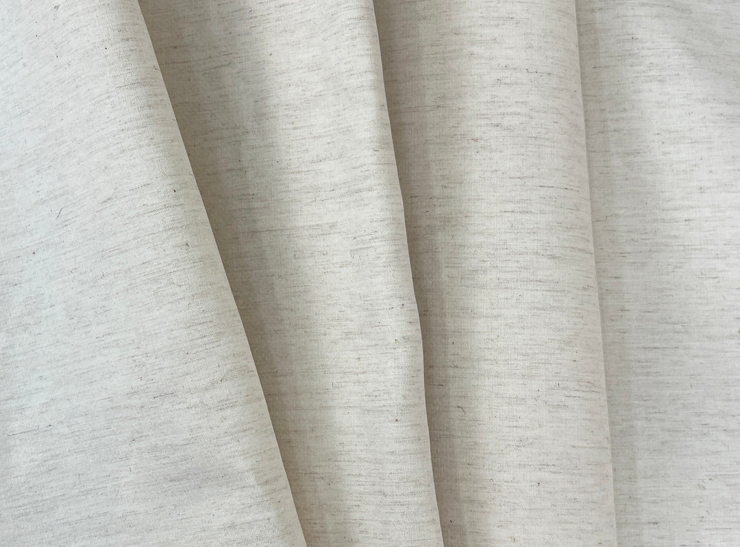 Natural Ivory Double-Face Linen Cotton Fabric | Plain Weave Face & Canvas Back | 320g | 42"   146
