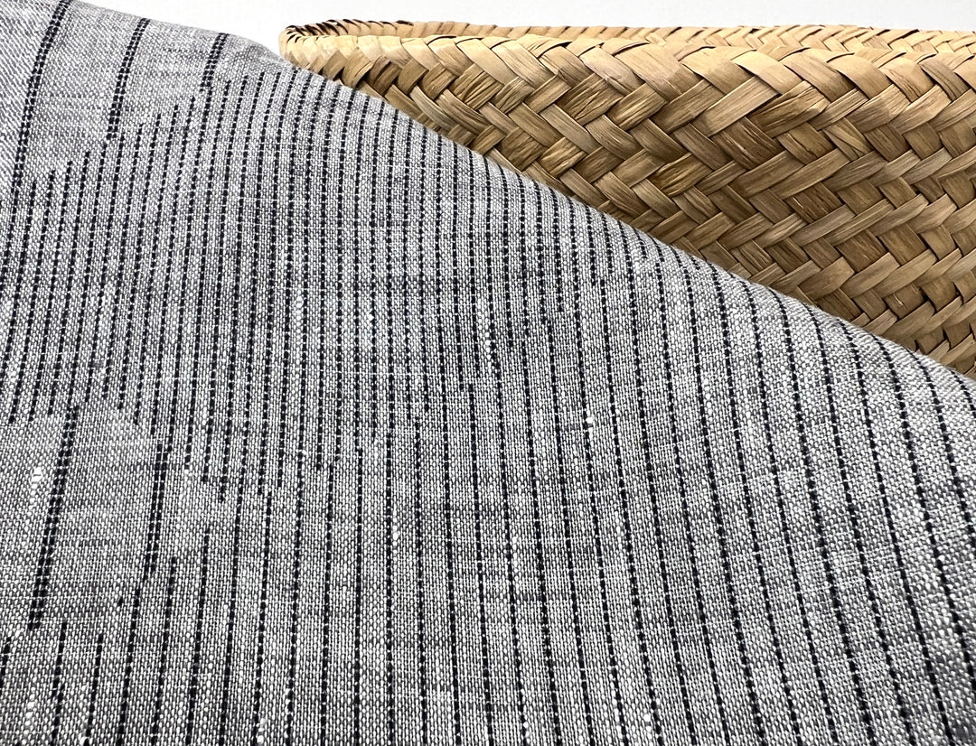 100% Linen Chambray Fabric | Segmented Stripe Print | Light Weight 4088
