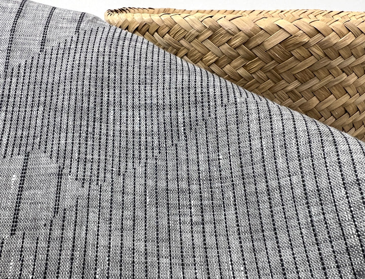 100% Linen Chambray Fabric | Segmented Stripe Print | Light Weight 4088