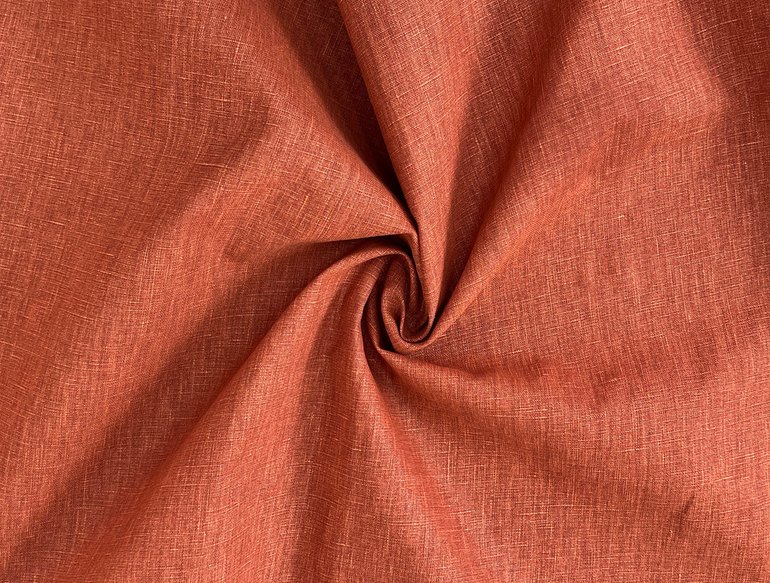 100% Linen Fabric | Pigment-Coated Terracotta Finish | Medium Weight | 52"  8480