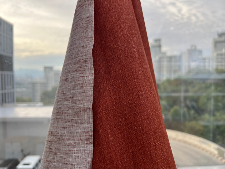 100% Linen Fabric | Pigment-Coated Terracotta Finish | Medium Weight | 52"  8480