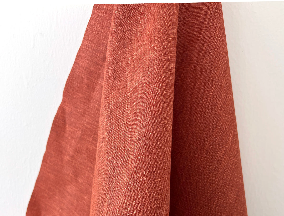 100% Linen Fabric | Pigment-Coated Terracotta Finish | Medium Weight | 52"  8480
