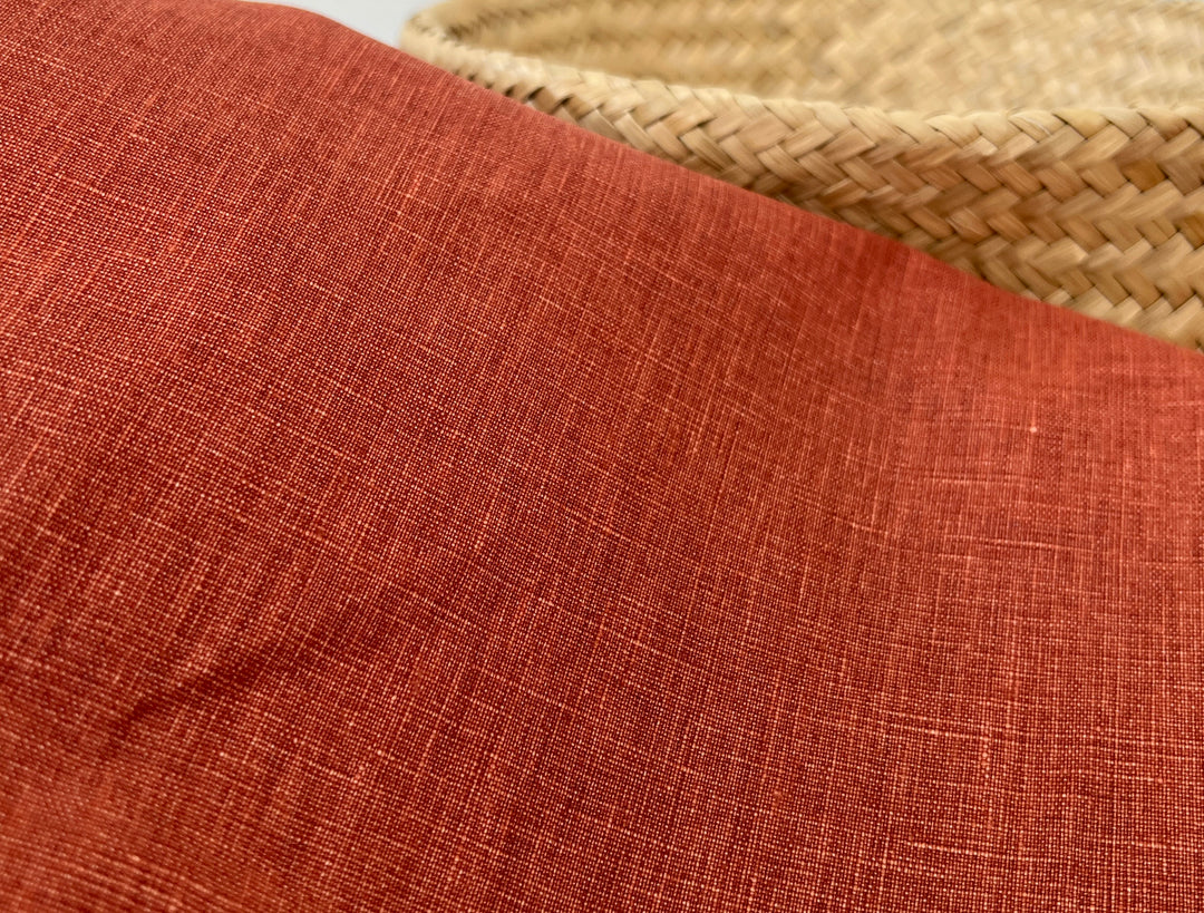 100% Linen Fabric | Pigment-Coated Terracotta Finish | Medium Weight | 52"  8480