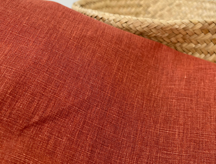 100% Linen Fabric | Pigment-Coated Terracotta Finish | Medium Weight | 52"  8480