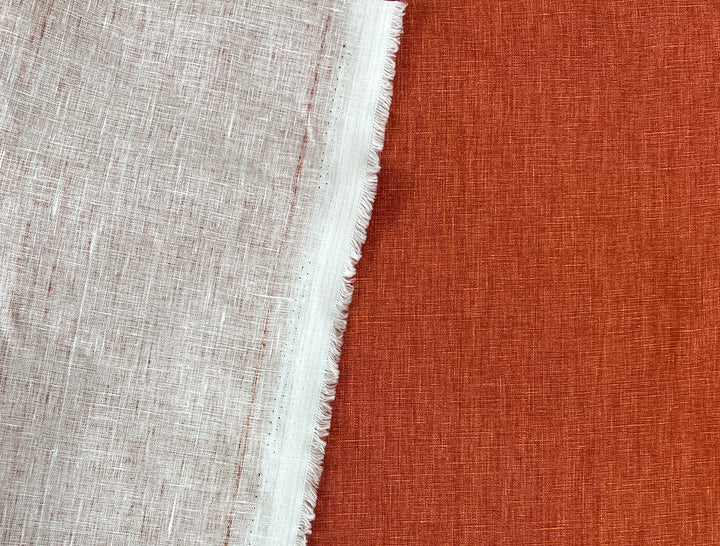 100% Linen Fabric | Pigment-Coated Terracotta Finish | Medium Weight | 52"  8480