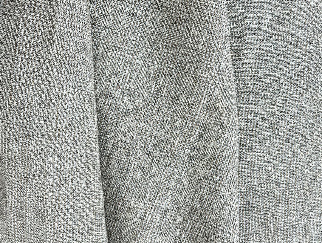 Linen Blend Fabric High Twisted Yarn Navy Glen Plaid Medium Weight 7077 7839 7078 7563 8330