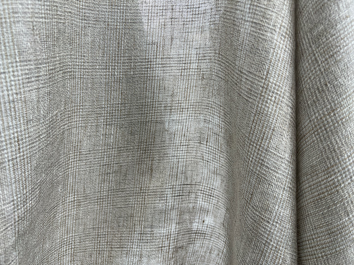 Linen Blend Fabric High Twisted Yarn Navy Glen Plaid Medium Weight 7077 7839 7078 7563 8330