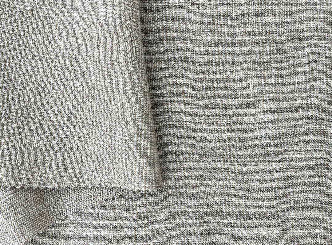 Linen Blend Fabric High Twisted Yarn Navy Glen Plaid Medium Weight 7077 7839 7078 7563 8330