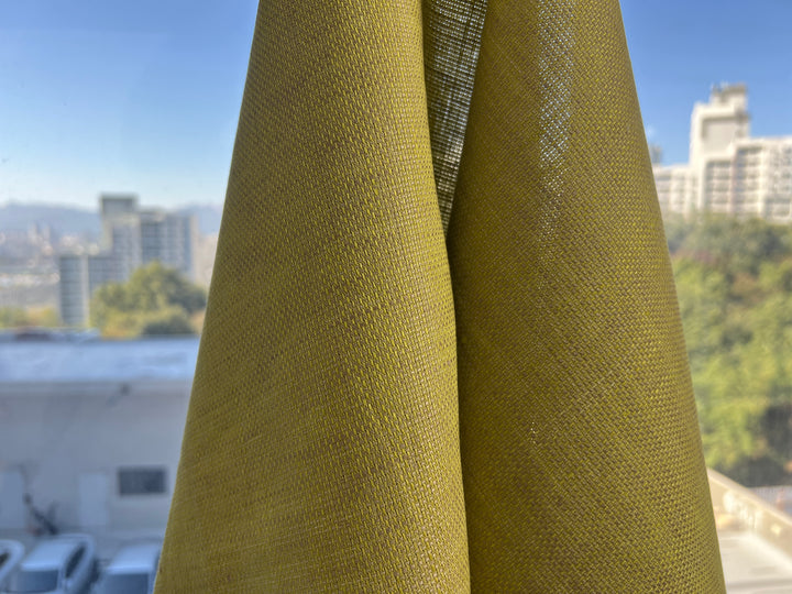 100% Linen Dobby Chambray Fabric | Tweed-Textured Weave | Medium Weight  8430