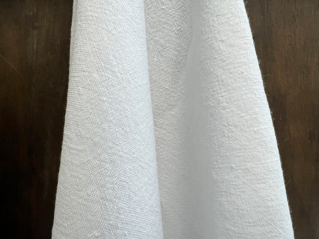 100% Linen Fabric | High-Twist 9s Yarn | Snow White | Medium-Heavy Weight 4942