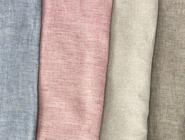 Linen Blend Fabric | Micro Herringbone Twill | Medium Weight | 51"